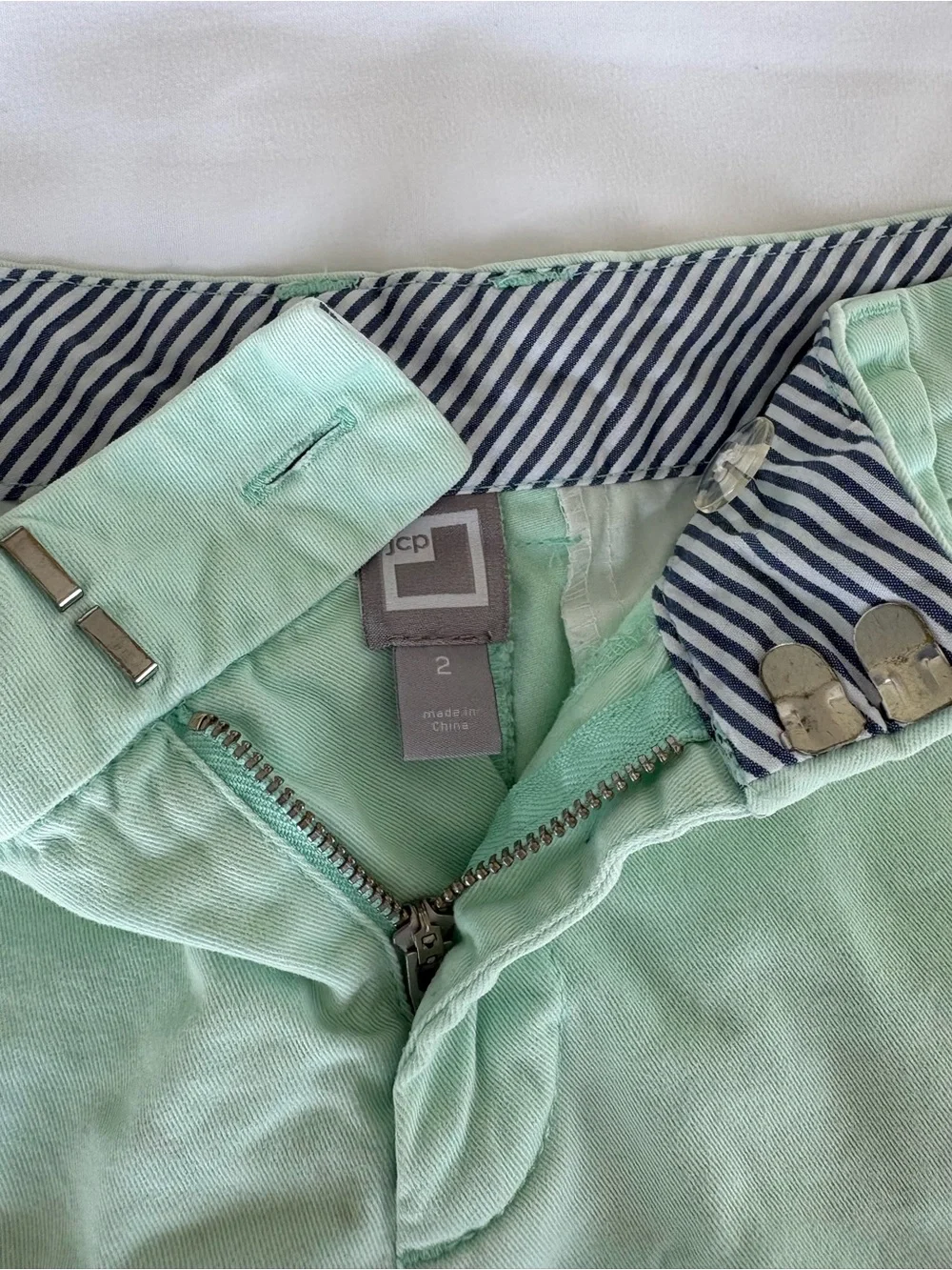 JCP Crew Mint Green Cotton Chino Shorts